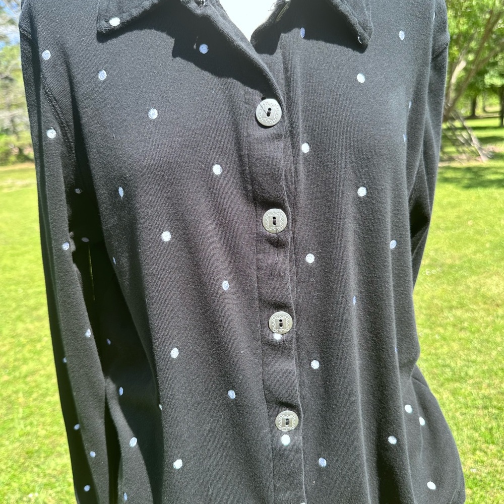 Onque Casuals Polka Dot Button-Up Top – Size Large